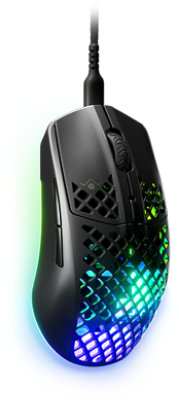 Steel Series Aerox 3 Wired Gaming Mouse facing the left. 