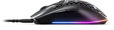 Steel Series Aerox 3 Wired Gaming Mouse from the side. 