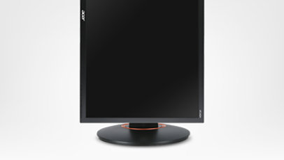 Front view of the Acer XF monitor screen swiped to the right.