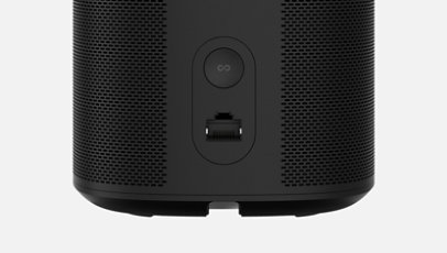 Zoom of the back of the Sonos One in Black.