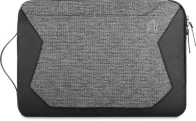 Front view of the STM Myth Sleeve 13" Granite Black