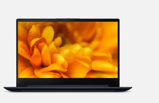Front view of an open Lenovo IdeaPad 3i Laptop.