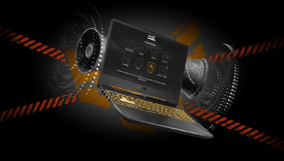 An Asus TUF Gaming Laptop with enhanced speakers.