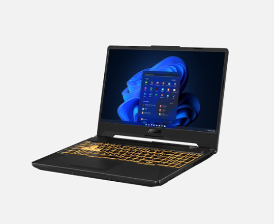 Asus TUF Gaming Laptop facing left