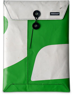 Front view of green FREITAG F460 Sleeve for Surface Pro