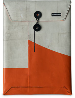 Front view of orange FREITAG F460 Sleeve for Surface Pro