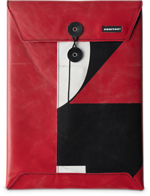 Front view of red FREITAG F460 Sleeve for Surface Pro