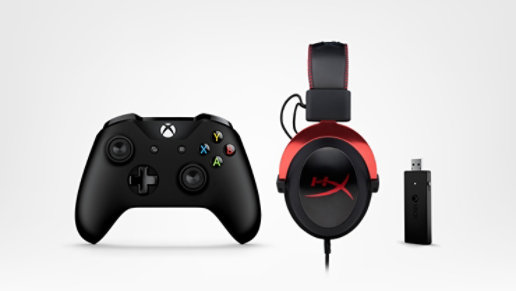 Manette sans fil noire Xbox, casque de jeux HyperX Cloud II rouge