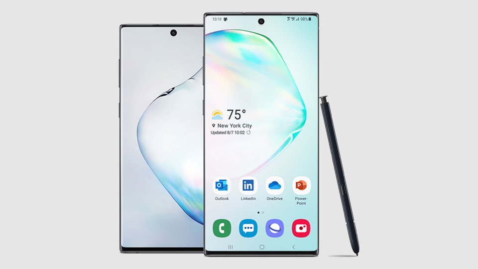 Samsung Galaxy Note 10 in 2 sizes with an S Pen.