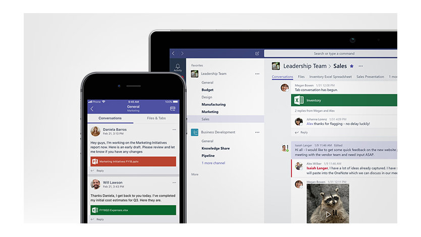 Microsoft teams on PC and mobile