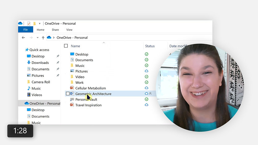 A Microsoft associate explaining OneDrive.