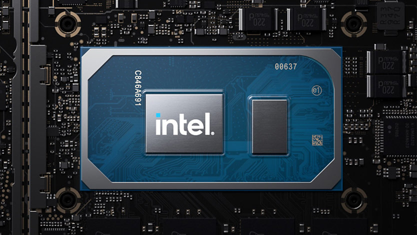 Close up of Intel Core processor inside Surface Laptop 4.