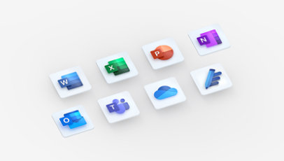 Logos Microsoft Word, Excel, PowerPoint, Outlook et OneDrive.