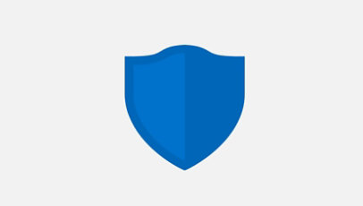 A blue security shield logo.