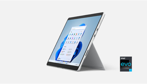 A Surface Pro 8 with Intel Evo.