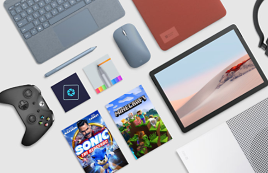 Xbox games and accessories. Surface device and accessories.