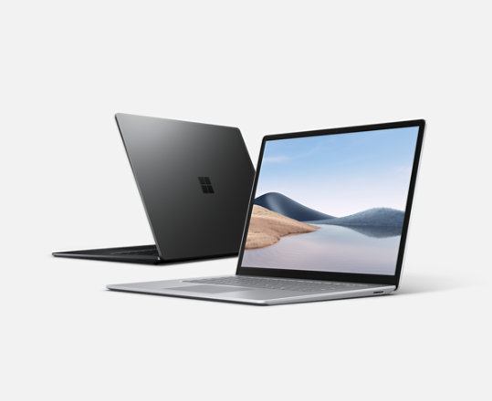 Surface Laptop 4 que muestra la pantalla y el teclado.