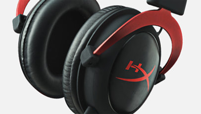 Close up of  HyperX Cloud II ear cups. 