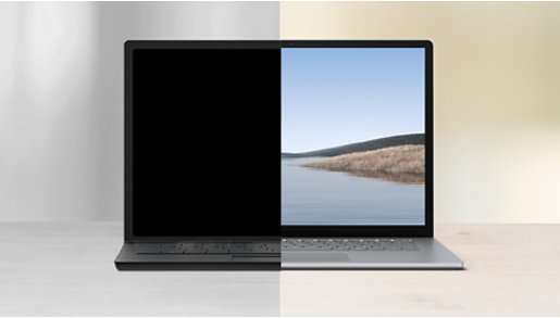 Used and new laptops, shown side by side.