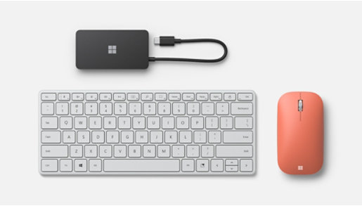 Microsoft Designer Compact Keyboard, Microsoft Modern Mobile Mouse, Microsoft USB-C® Travel Hub