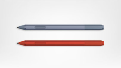 Surface Pen in poppy red and ice blue