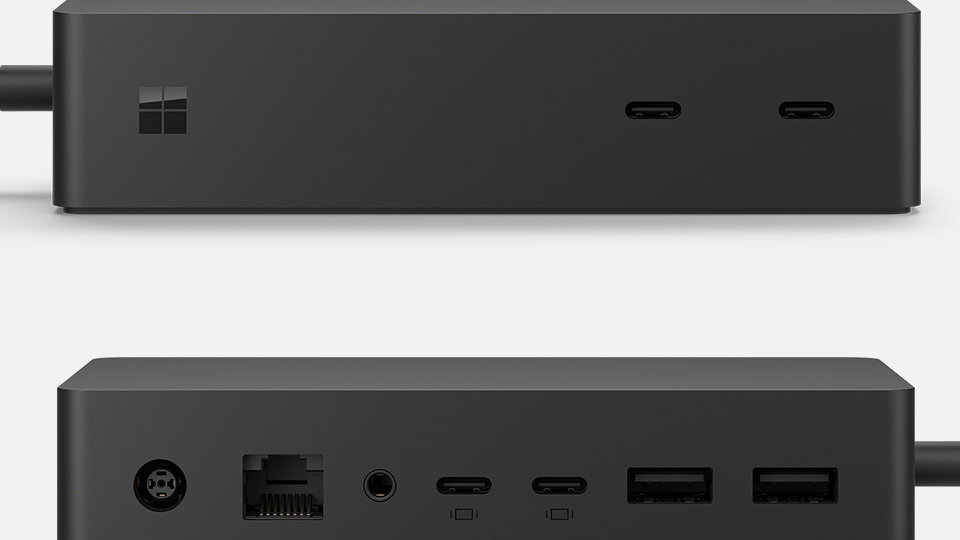 Stacja dokująca Surface Dock z przodu i z tyłu