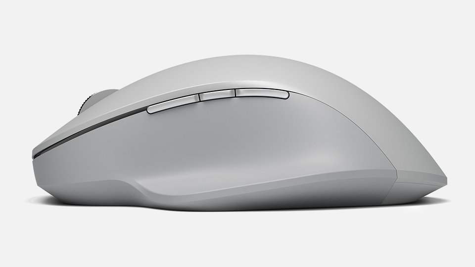 Surface Precision Mouse med programmerbare knapper synlige.