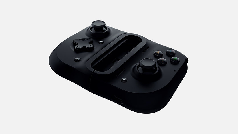 Zoomed in angled view of closed Razer Kishi for Android (Xbox) Controller 
