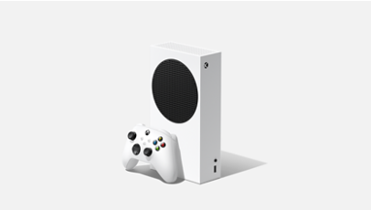 Az Xbox sorozat S konzoljának és vezérlőjének bal oldali szöge