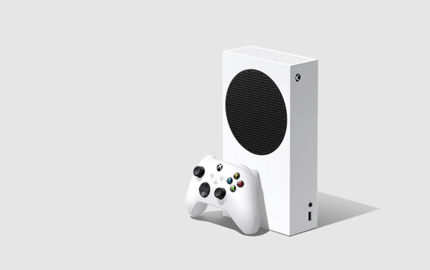 Een Xbox Series S-console en een Xbox-controller