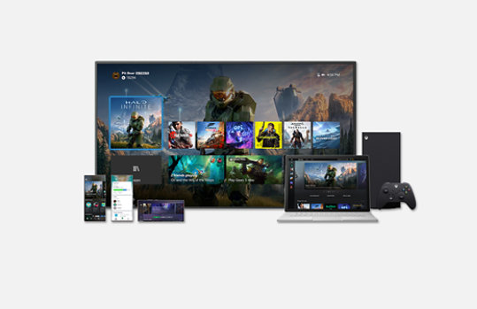 Se muestra el ecosistema de Xbox en una amplia gama de dispositivos.