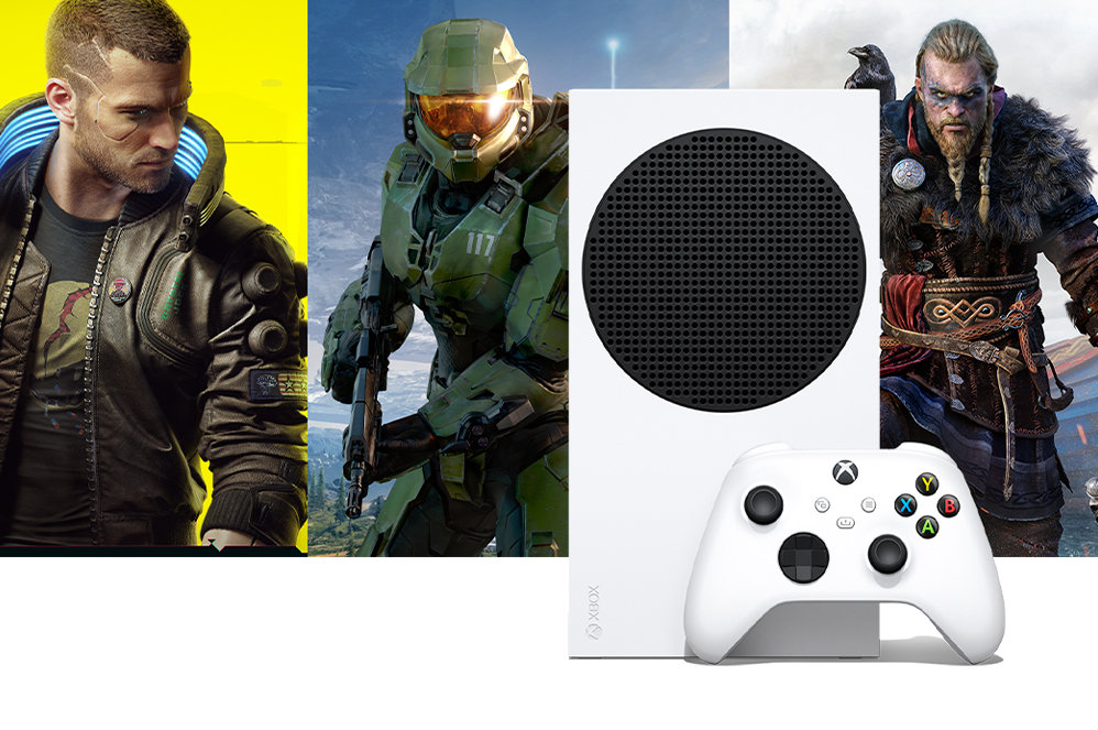 Xbox Series S. Controller Wireless. Personaggi di giochi per Xbox.