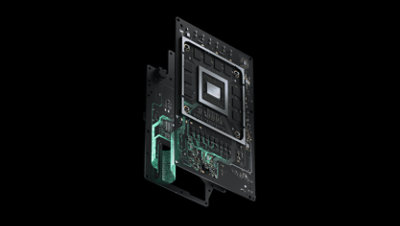 Gesplitst moederbord van de Xbox Series X-console