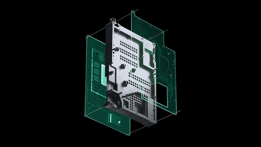 Komponente des Kühlkörpergehäuses der Xbox Series X-Konsole