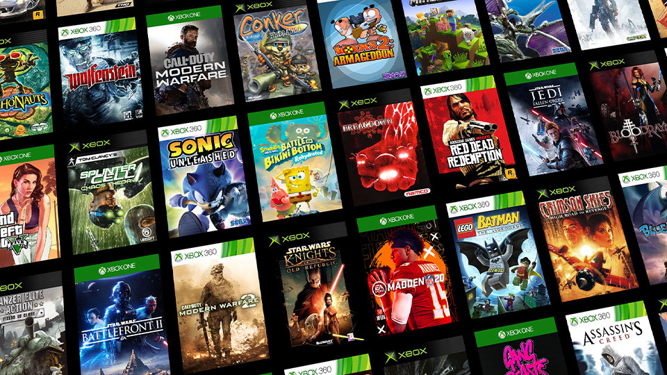 En samling af Xbox-spil.