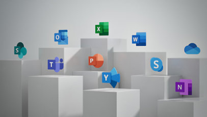 Logos der Microsoft 365-Apps.