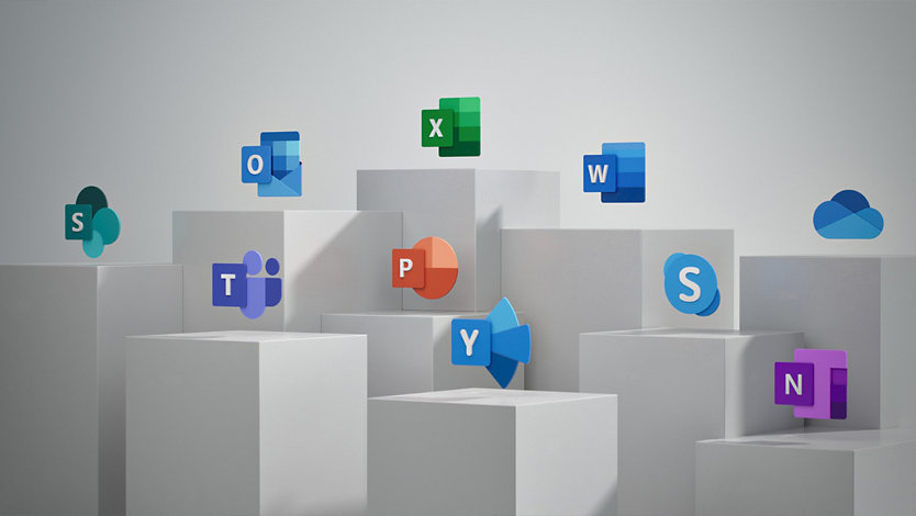 Logotipos de las aplicaciones de Microsoft 365.