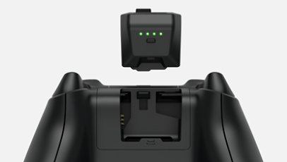 Otterbox battery floating detached above the Xbox controller.