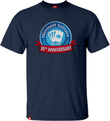 T-Shirt zum 30-jährigen Jubiläum von Solitaire – Vorderansicht.