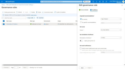 Un libro sobre la gobernanza en el que se detalla el estado de los recursos y las reglas de gobernanza de Defender for Cloud.