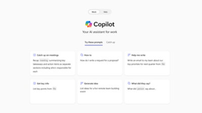 Homepage of Microsoft 365 Copilot