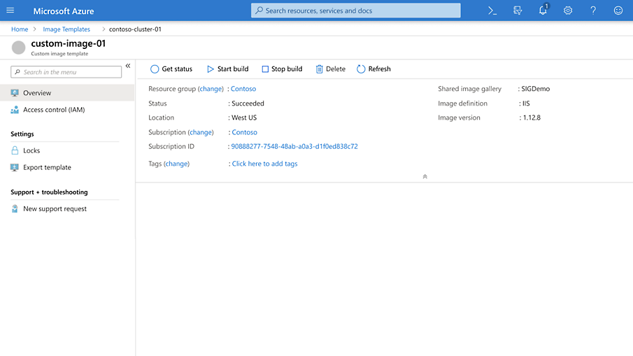 An overview of a custom image template in Azure VM Image Builder.