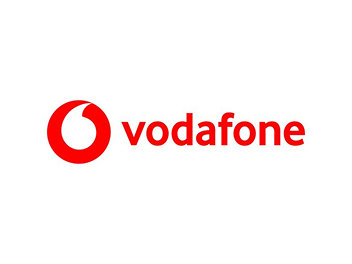 A red and white logo with the text Vodafone.