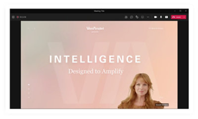 Webinář vedený v Teams prostřednictvím režimu přednášejícího