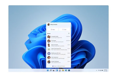 Ein Desktopbildschirm eines Microsoft Teams-Chats in Windows 11