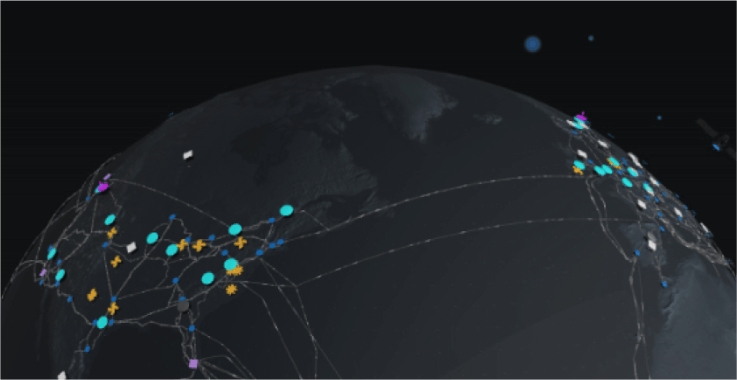 Mapa global marcado con todas las ubicaciones de zonas de disponibilidad y regiones de Azure disponibles