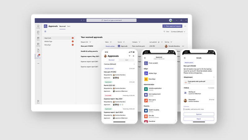 承認アプリの画面イメージ