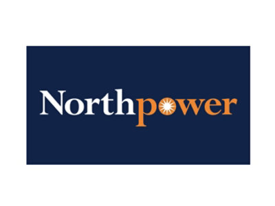 Logo of Northpower with stylized text and an orange emblem.