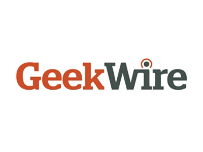 Logo of GeekWire with stylized lettering in orange and gray.