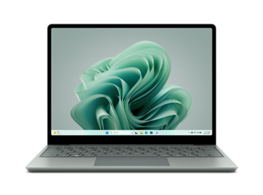 正面を向いたノート PC モードの Surface Laptop Go 3